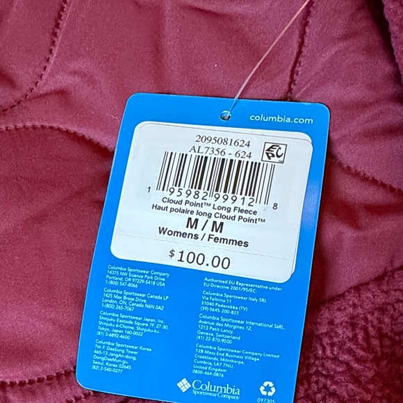 Columbia Womens Rich Wine Cloud Point Long Fleece Jacket/NWT/M - Picture 9 of 15